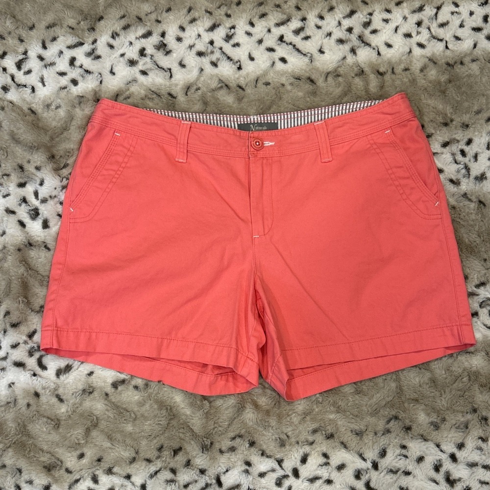 Natural Reflections Shorts Womens 14 Spring Valley Twill Rose Easy Fit Midi